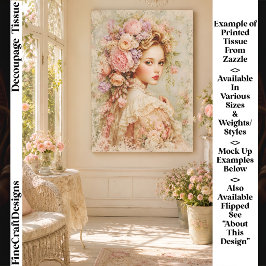 Portret met Blush Pioenrozen & Rozen FM6R Decoupag Tissuepapier