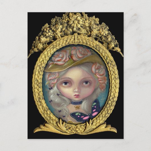 "Portret met een Briefkaart van het Pet van de Vlo (Voorkant)