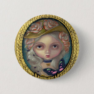 "Portret met een Pet in blote vorm" Button