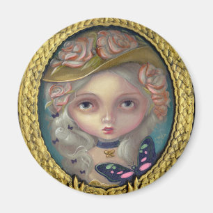 "Portret met een Pet met bloembollen" Magnet