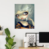 Portret met een Spiderling ART PRINT gothic rococo (Thuiskantoor)