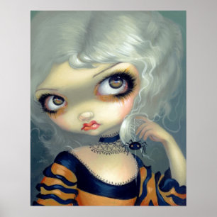 Portret met een Spiderling ART PRINT gothic rococo
