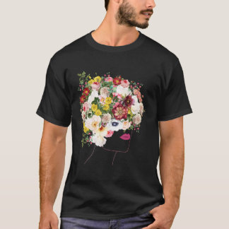 Portret met flesvormige, door botanie geïnspireerd t-shirt