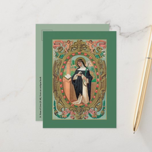 Portret met omhulling van het Roos van Lima (K 48) Briefkaart (Voorkant / Achterkant in situ)