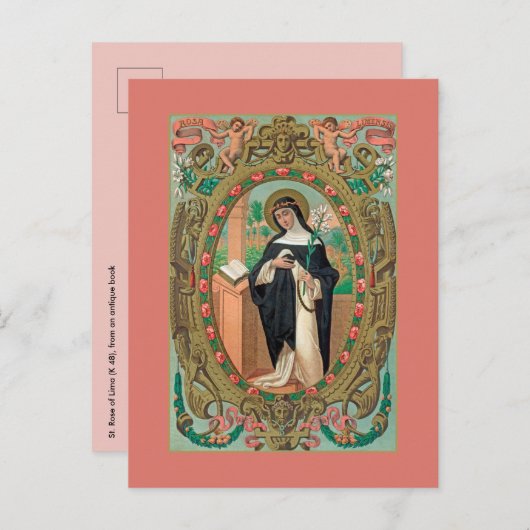 Portret met omhulling van het Roos van Lima (K 48) Briefkaart (Voorkant / Achterkant)