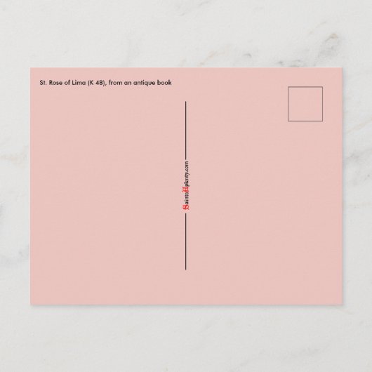 Portret met omhulling van het Roos van Lima (K 48) Briefkaart (Achterkant)