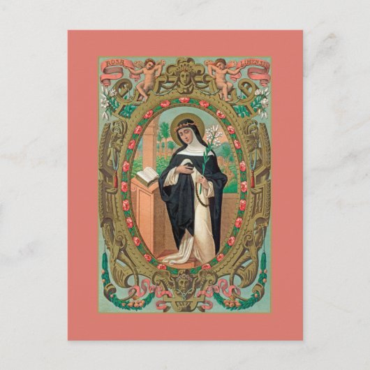 Portret met omhulling van het Roos van Lima (K 48) Briefkaart (Voorkant)