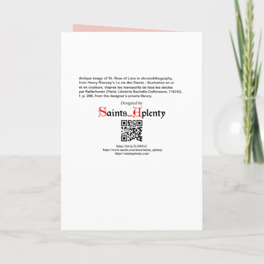 Portret met omhulling van het Roos van Lima (K 48) Kaart (Achterkant)