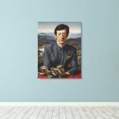 Portret met slang - Ingewikkeld Canvas Art Print (Insitu (Houten vloer))