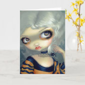 "Portret met" Wenskaart een Spiderling Kaart (Gele Bloem)