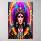 Portret: Mictēcacihuātl a Aztec Goddess | AI Art. Poster (Voorkant)