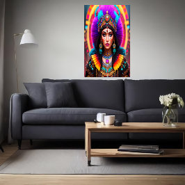 Portret: Mictēcacihuātl a Aztec Goddess | AI Art. Poster