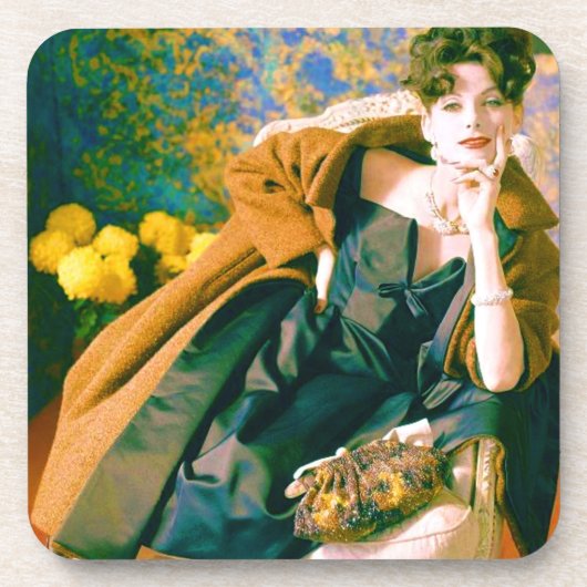 portret mode 1950 bier onderzetter (Voorkant)