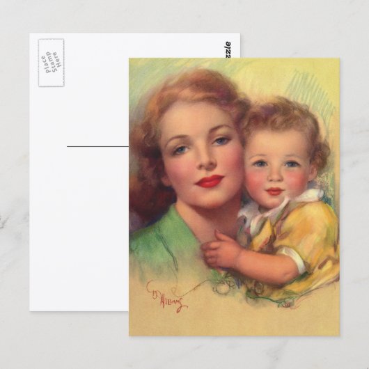 portret moeder en kind briefkaart (Voorkant / Achterkant)