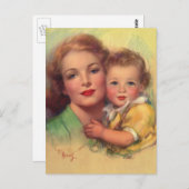  portret moeder en kind briefkaart (Voorkant / Achterkant)