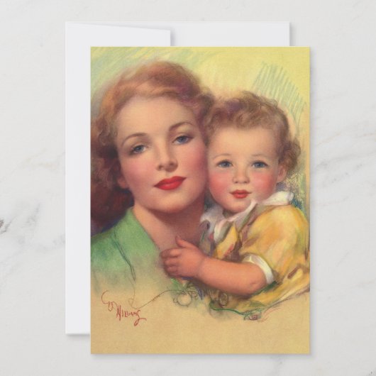  portret moeder en kind kaart (Voorkant)