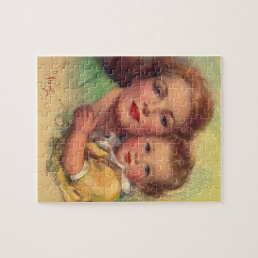  portret moeder en kind legpuzzel (Horizontaal)