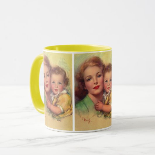  portret moeder en kind mok (Voorkant links)