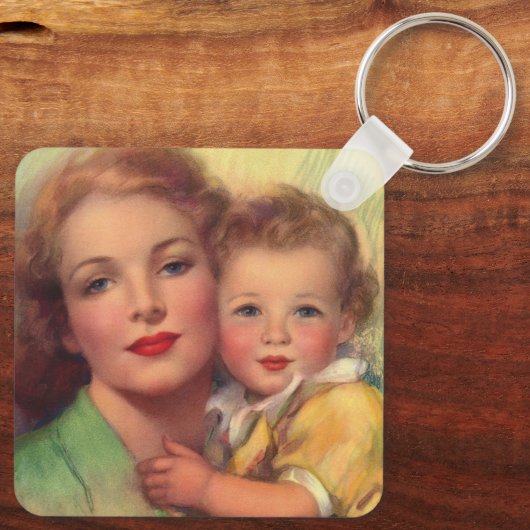 portret moeder en kind sleutelhanger (Achterkant)