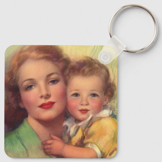 portret moeder en kind sleutelhanger (Achterkant)