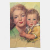 portret moeder en kind theedoek (Verticaal)