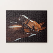 Portret mooie bruine verf paard foto legpuzzel (Horizontaal)