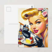 Portret Mooie Pin Up Briefkaart (Voorkant / Achterkant)