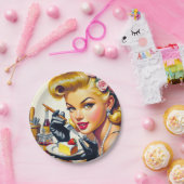 Portret Mooie Pin Up Papieren Bordje (Feest)