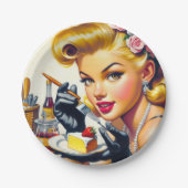 Portret Mooie Pin Up Papieren Bordje (Voorkant)