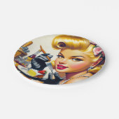 Portret Mooie Pin Up Papieren Bordje (Gekanteld)