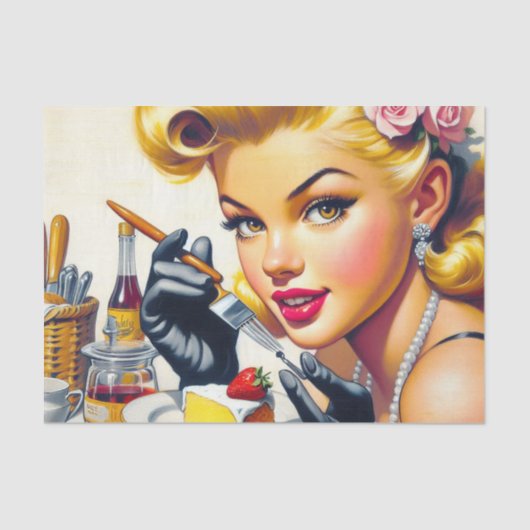 Portret Mooie Pin Up Tissuepapier (Voorkant)