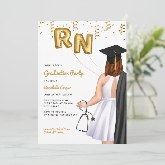 Portret Nursing School Graduation Party Kaart (Staand voorkant)