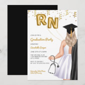 Portret Nursing School Graduation Party Kaart (Voorkant / Achterkant)