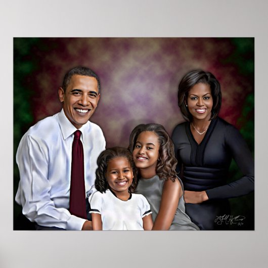 Portret Obama Family Poster (Voorkant)