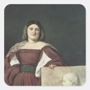 Portret of a Lady, c.1510-12 Vierkante Sticker