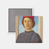 Portret of a Youth, 1485 by Filippino Lippi Magneet (Voorkant / Achterkant)