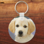 Portret olie van labrador Retriever Puppy Sleutelhanger (Voorkant)