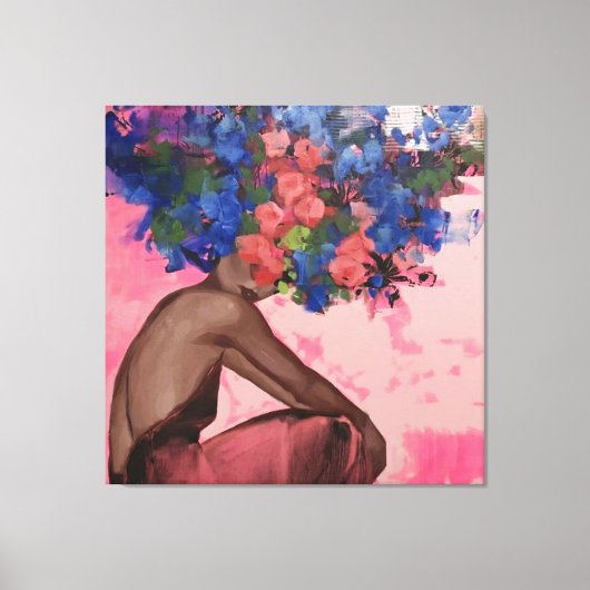 portret, onthouding, waterverf, kunst, decor canvas afdruk (Voorkant)