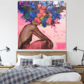 portret, onthouding, waterverf, kunst, decor canvas afdruk (Insitu (Slaapkamer))