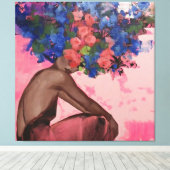portret, onthouding, waterverf, kunst, decor canvas afdruk (Insitu (Houten vloer))