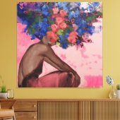 portret, onthouding, waterverf, kunst, decor canvas afdruk (Insitu (Woonkamer))