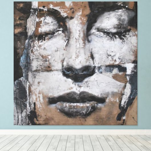 portret, onthouding, waterverf, kunst, decor canvas afdruk (Insitu (Houten vloer))