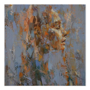 portret, onthouding, waterverf, kunst, decor perfect poster