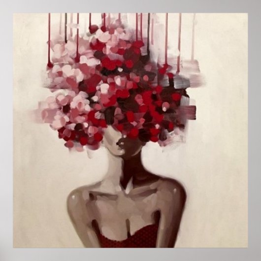 portret, onthouding, waterverf, kunst, decor poster (Voorkant)