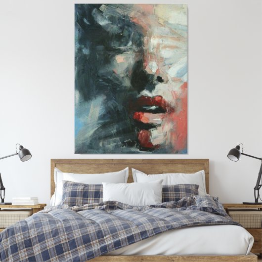 portret, onthouding, waterverf, kunst, moderne kun canvas afdruk (Insitu (Slaapkamer))