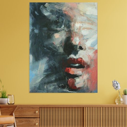 portret, onthouding, waterverf, kunst, moderne kun canvas afdruk (Insitu (Woonkamer))