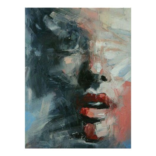 portret, onthouding, waterverf, kunst, moderne kun foto afdruk (Voorkant)