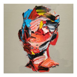 portret, onthouding, waterverf, kunstteken poster