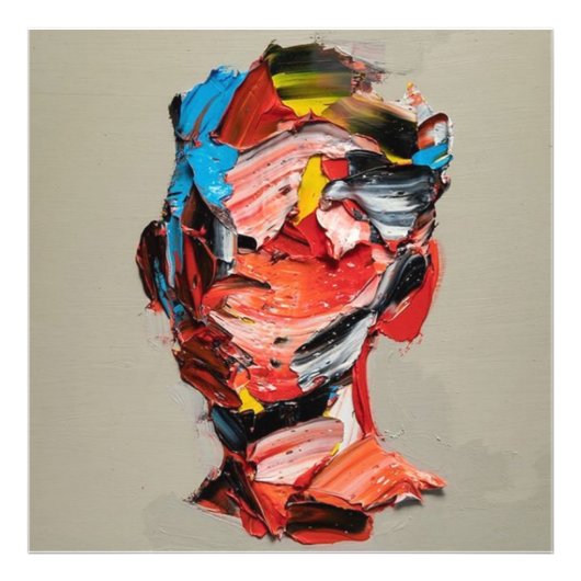 portret, onthouding, waterverf, kunstteken poster (Voorkant)