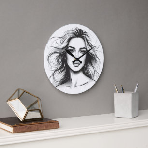 Portret ontwerp mooie klok